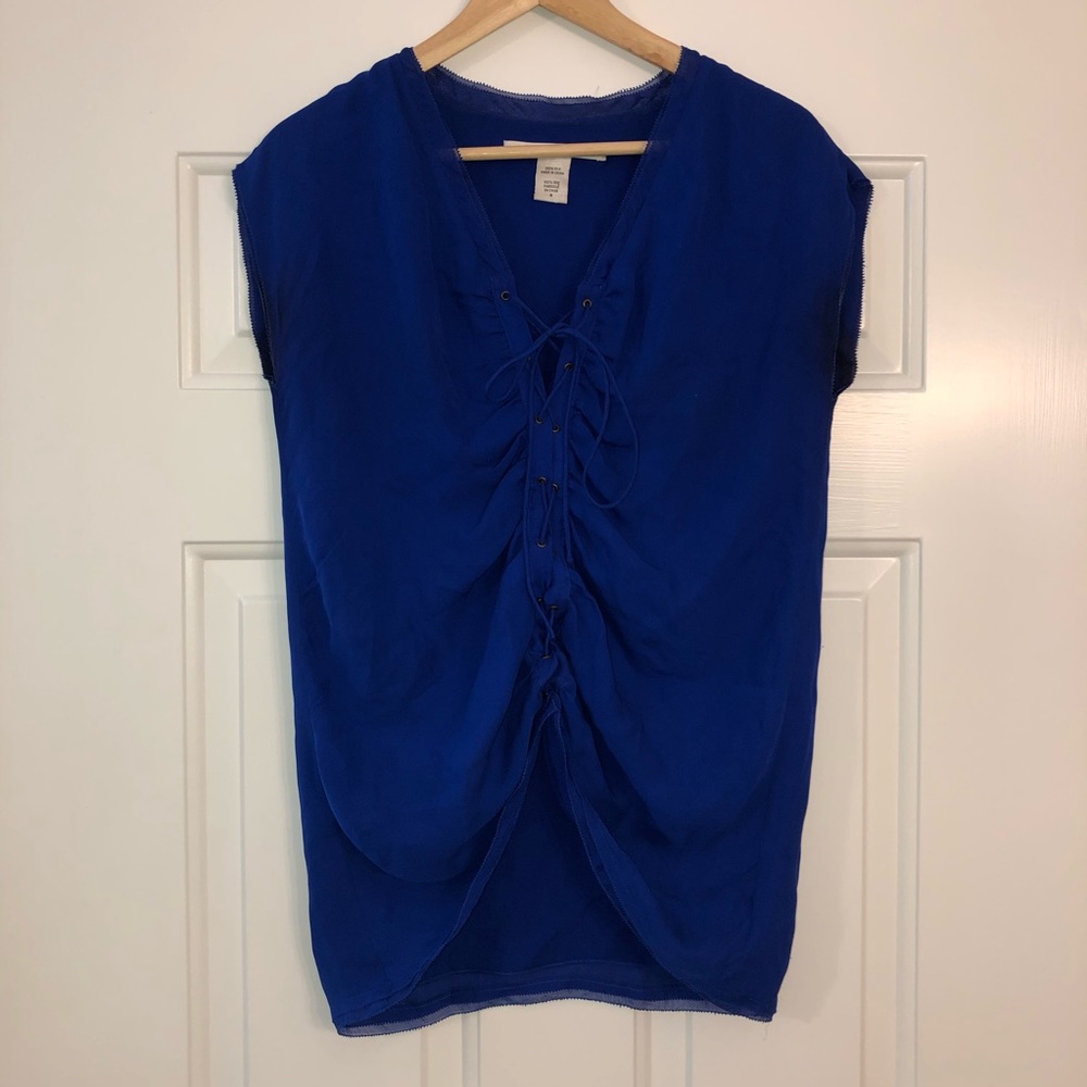Diane Von Furstenberg Royal Blue Tie Top